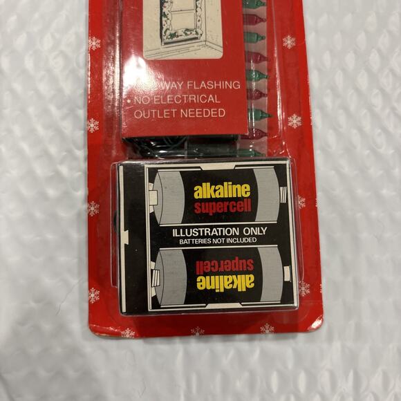 Vntg Kmart Battery Operated 15 Tiny Bulb String Wreath Christmas Lights - Picture 4 of 9